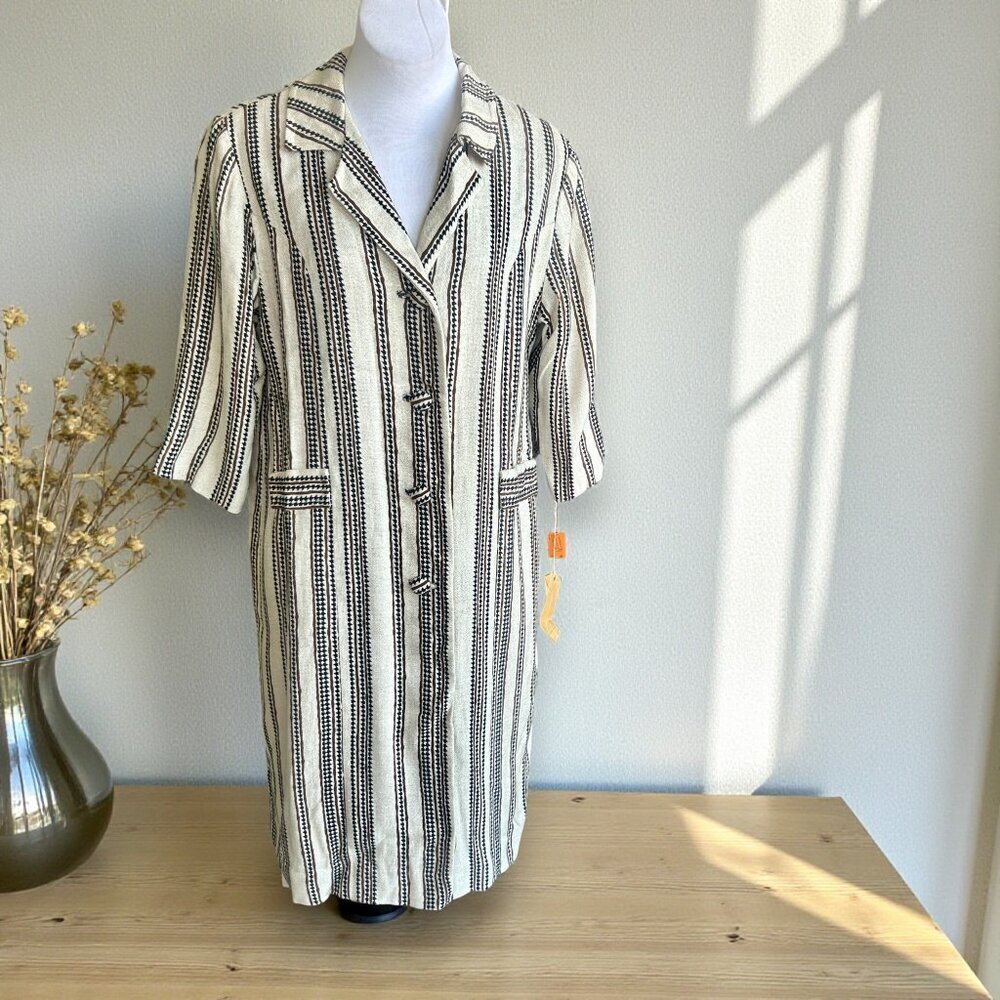 Roberta Lee Original Vintage Striped Coat Dress NWT Size 18